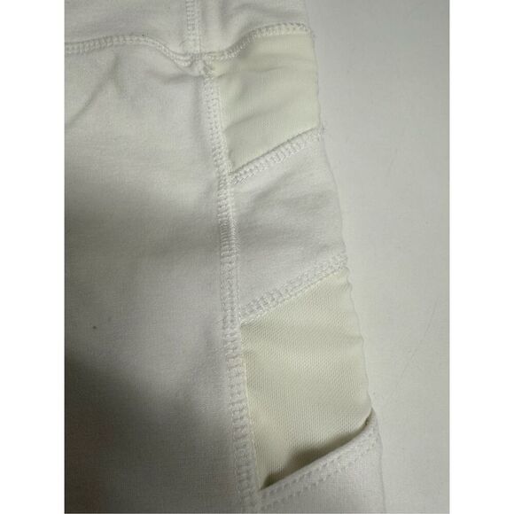 Athletic Collection Women’s Off White Athletic Shorts Mesh Trim Pockets Size L - Picture 3 of 11